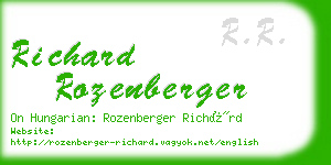 richard rozenberger business card